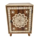 Mandala Carved Bedside Pedestal KMF22150A Top