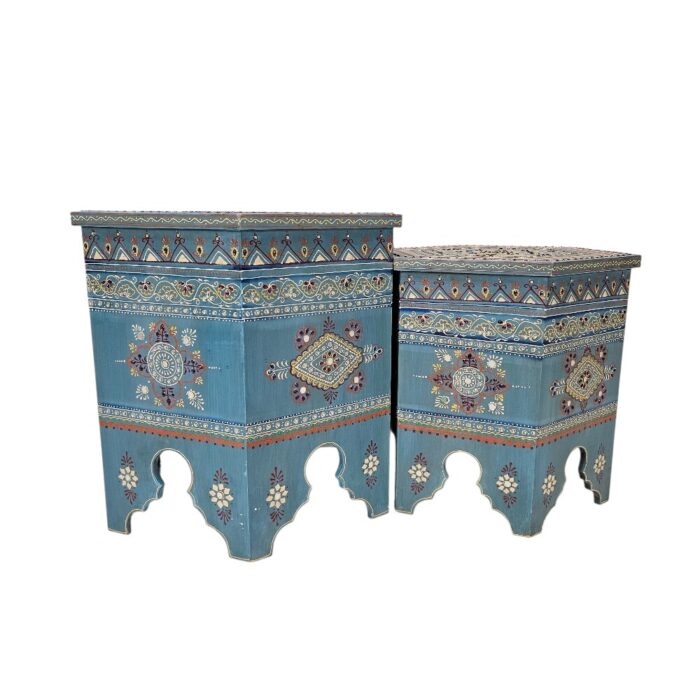 Morocco Side Table Set Blue KMF32066A Front