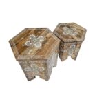 Morocco Side Table Set KMF32066 Brown Top