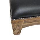 Polos Leather Teak Bench MAD3850 Close Up Top