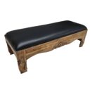 Polos Leather Teak Bench MAD3850 SiDE