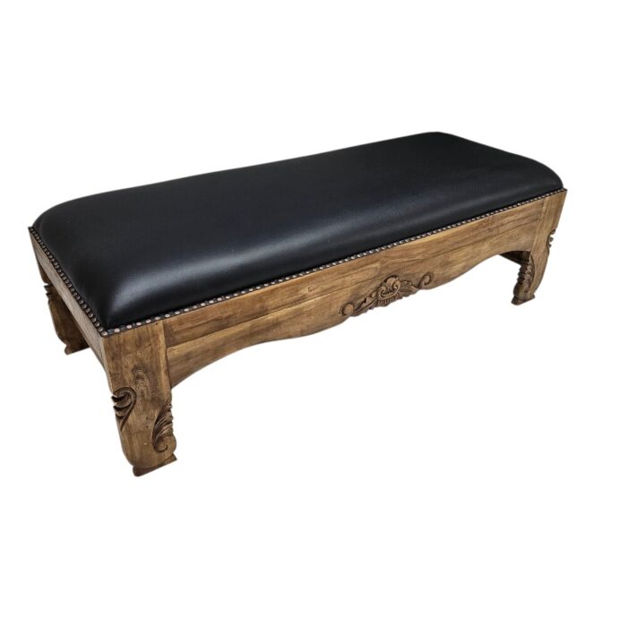 Polos Leather Teak Bench MAD3850 SiDE Polos Leather Teak Bench MAD3850 SiDE