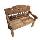 Rustic Carved Bench BEB6584C Top Sid