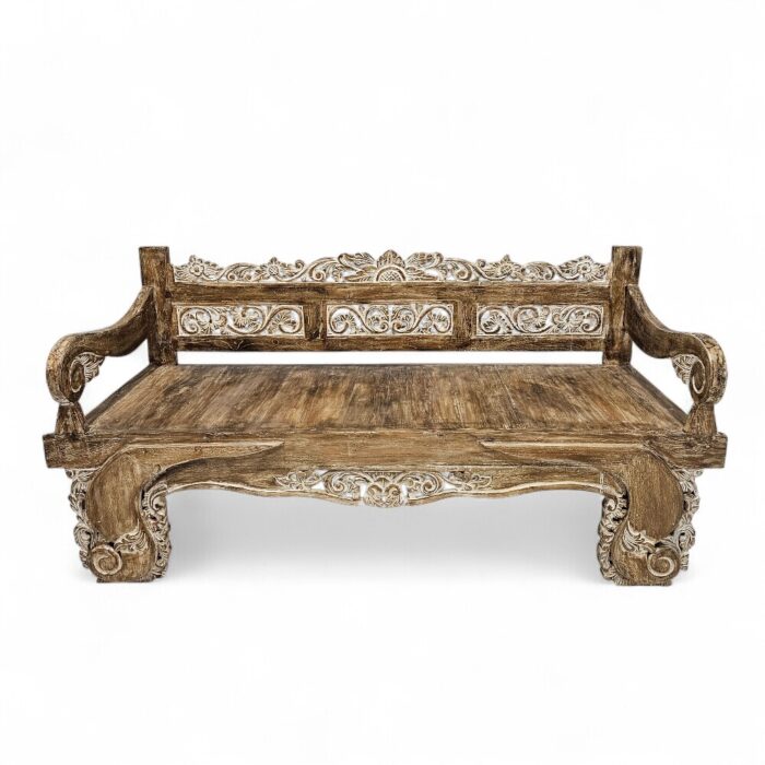 Subira Teak Carved Bench Main BEB6602 Subira Teak Carved Bench Main BEB6602