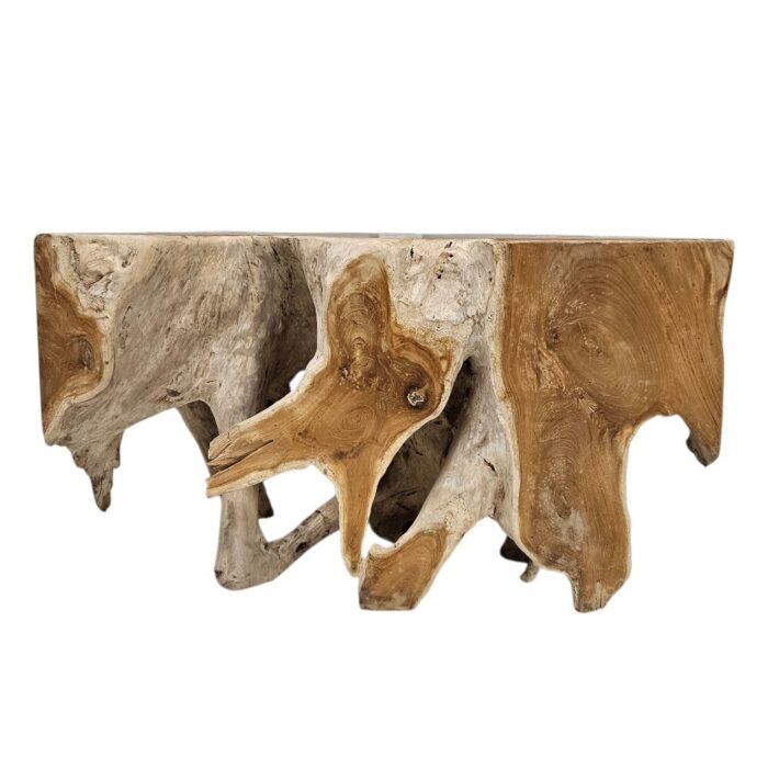 Teak Root Slice Side Table Block INJ3150A8 Front
