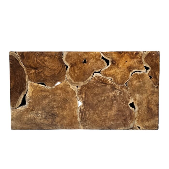 Teak Slice Console Table INJ9851 Front