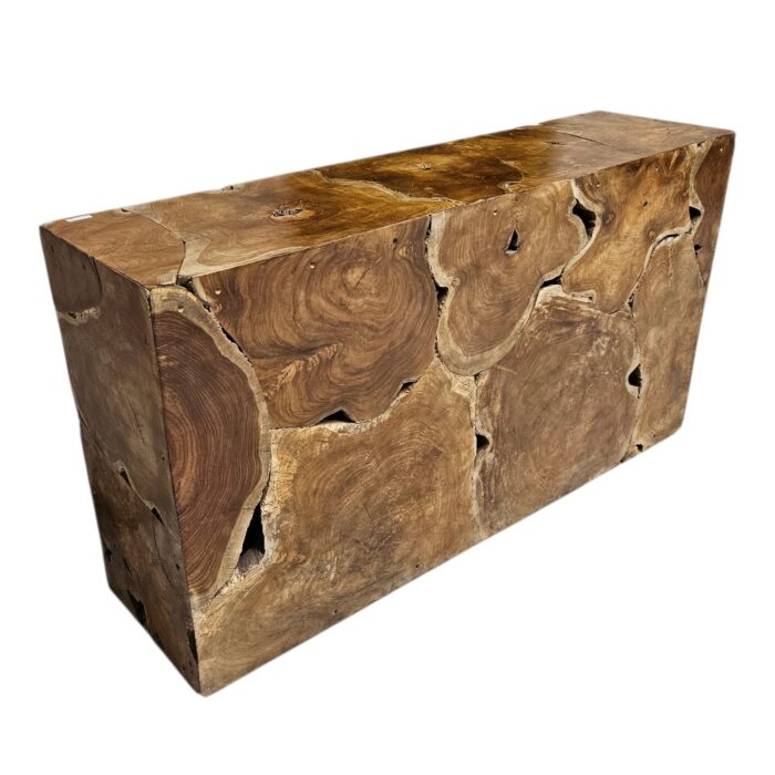 Teak Slice Console Table INJ9851 Side