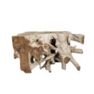 Teak Tree Root Side Table Block INJ3150A7 Front