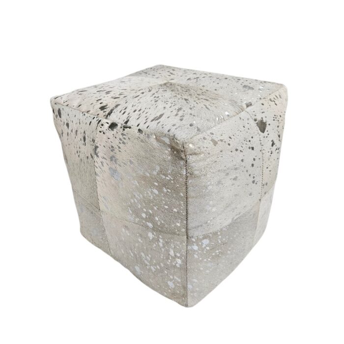 White Hide Ottoman KMF3411 Side
