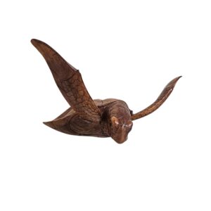 Carved Swimming Wall Hanging Turtle Bust