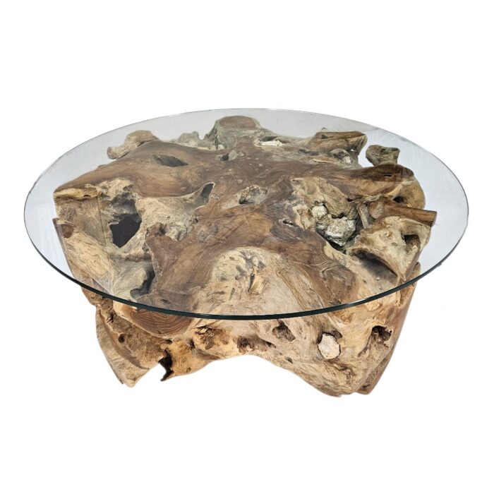 Erosi Teak Root Coffee Table INJ3400A22 Top rustic teak root coffee table