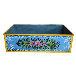 Floral Metal Storage Tray