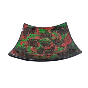 Pottery Red And Green Mosaic Bowl