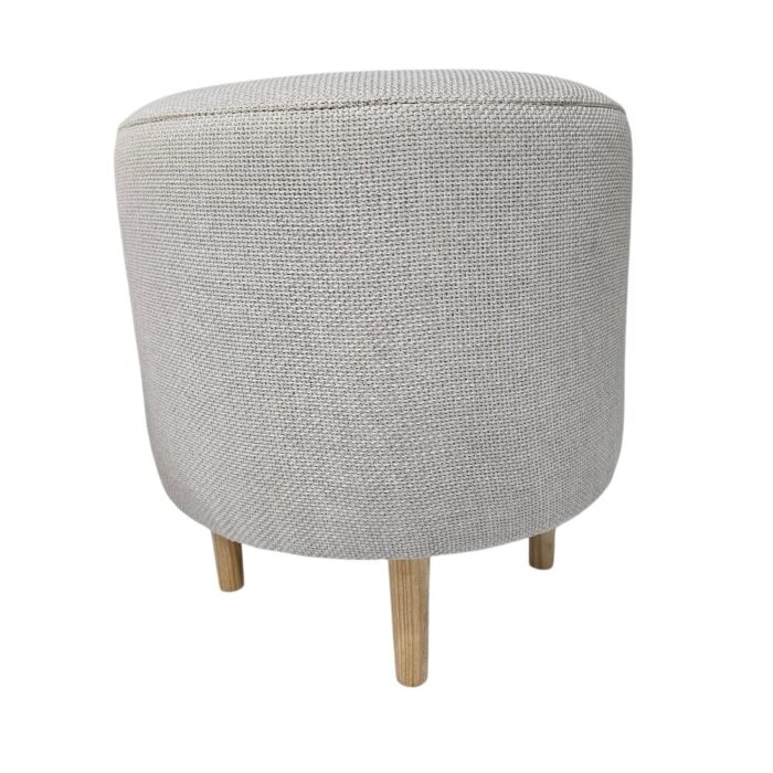 Round Ottoman Eggshell URF2006B