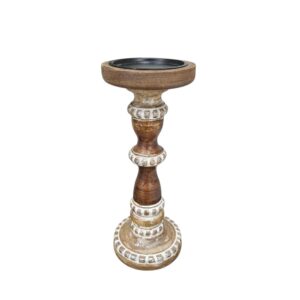 Wooden Simone Pillar Candle Stand