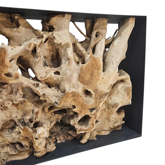 Steel and Teak Root Console Table NJA9608A Close Up Steel and Teak Root Console Table NJA9608A Close Up