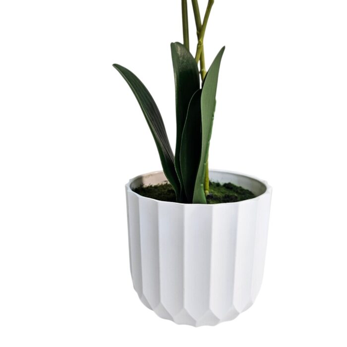 White Orchid Faux TRA0123 Close Pot