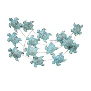Turquoise Swimming Turtles Wall Panel
