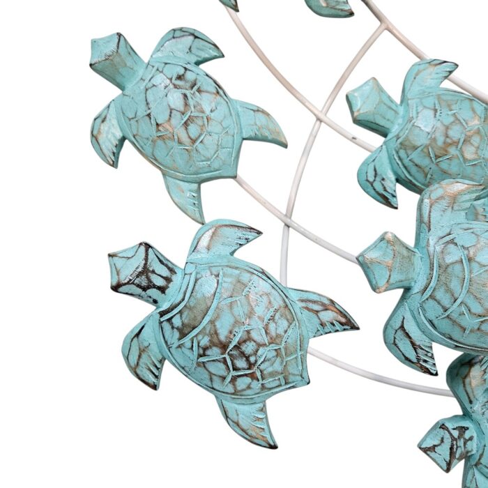 Bkue Turtles Swimming Wall Panel IWD0043 Close Up View