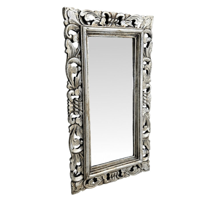 Fleur De Lis Silver Carved Mirror MAD0630A Side