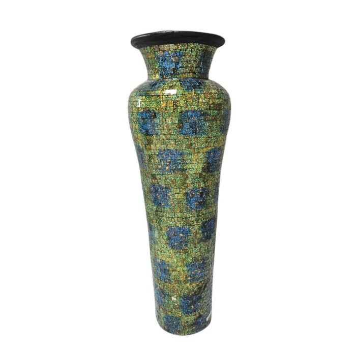Green And Blue Mosaic Vase YUB0600E Front Green And Blue Mosaic Vase YUB0600E Front