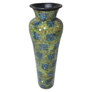Green And Blue Mosaic Floor Vase