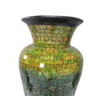 Green And Orange Mosaic Vase YUB0600G Close Up