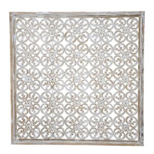 Carved Floral Jantung Panel Headboard