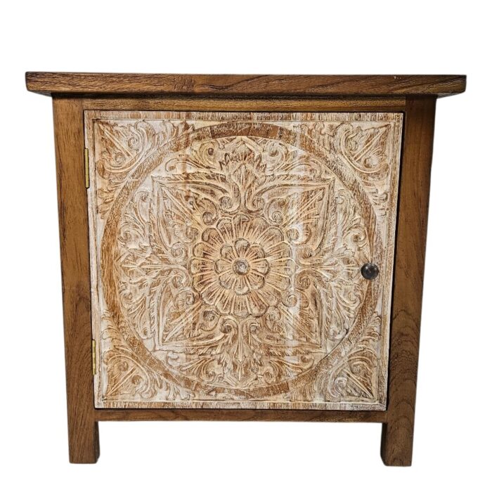 Lina Teak Bedside Pedestal JAW7125 Front Lina Teak Bedside Pedestal JAW7125 Front