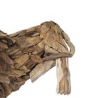 Lion Laying Sculpture Resting Teak NJA9941F Close Back