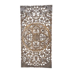 Carved Mandala Brown Headboard