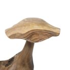 Pair Of Wooden Mushrooms Carved Teak NJA0009 Close Up