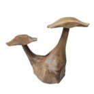 Pair Of Wooden Mushrooms Carved Teak NJA0009 Front