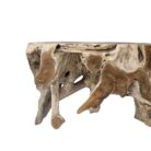 Teak Root Square Side Table Block INJ3150A11 Close