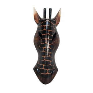 Wooden Giraffe Pattern Mask Wall Hanging 30cm