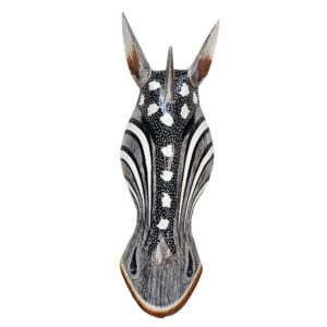 Wooden Zebra Mask Wall Hanging 50cm