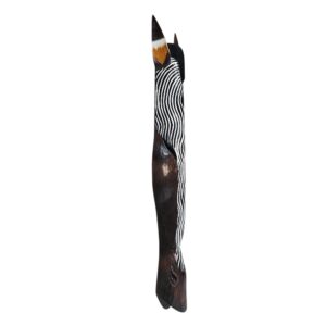 Zebra Wooden Mask Waves Wall Hanging GAL0906 1m Close Side