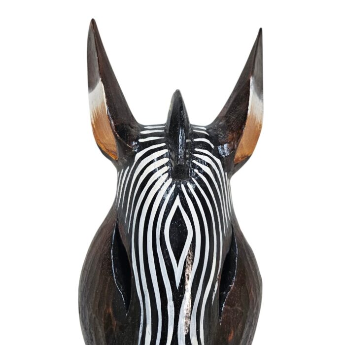 Zebra Wooden Mask Waves Wall Hanging GAL0906A 50cm Close Up Zebra Wooden Mask Waves Wall Hanging GAL0906A 50cm Close Up