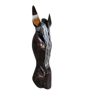 Zebra Wooden Mask Waves Wall Hanging GAL0906A 50cm Side
