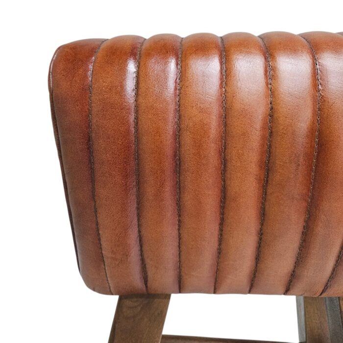 Heston Bar Stool Leather KMF28524 Main Close Up Heston Bar Stool Leather KMF28524 Main Close Up