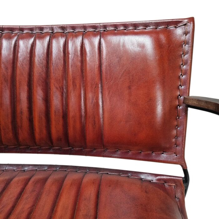Heston Leather Bench With Arms KMF28511 Close Front Heston Leather Bench With Arms KMF28511 Close Front