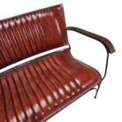 Heston Leather Bench With Arms KMF28511 Close Top