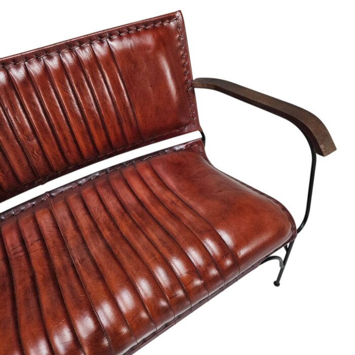 Heston Leather Bench With Arms KMF28511 Close Top Heston Leather Bench With Arms KMF28511 Close Top