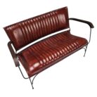 Heston Leather Bench With Arms KMF28511 Side