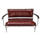 Heston Leather Bench With Arms KMF28511 Top