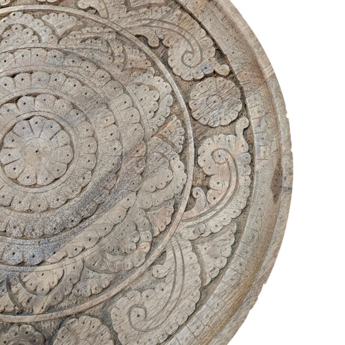Mandala Carved Side Table KMF32096 Close Top