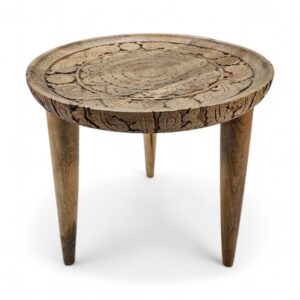 Mandala Carved Side Table
