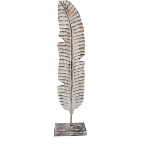 Decorative Wooden Banana Leaf On Stand