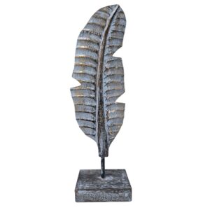 Decorative Wooden Banana Leaf On Stand