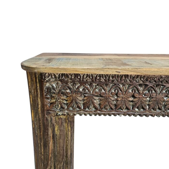 Carved Fleur Console Table KMF15388 Close Up